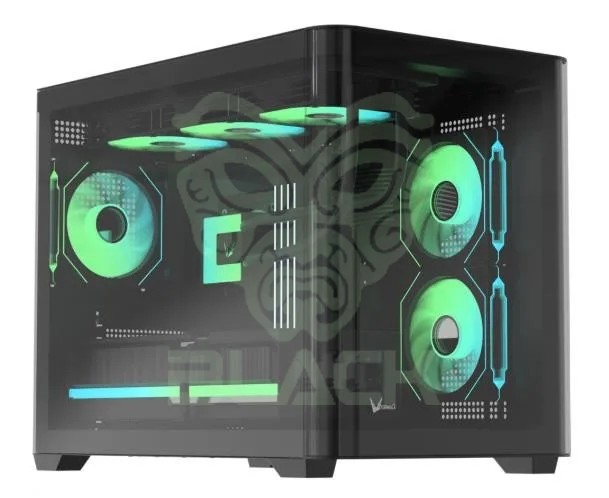 Gabinete Formula V Line Crystal U2m Floe Black Sin Controladores RGB MATX 3 Fans Floe 12bk A