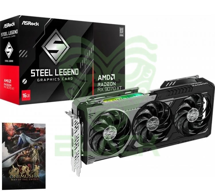 PLACA DE VIDEO RX 9070 XT 16GB ASROCK GDDR6 STEEL LEGEND DARK