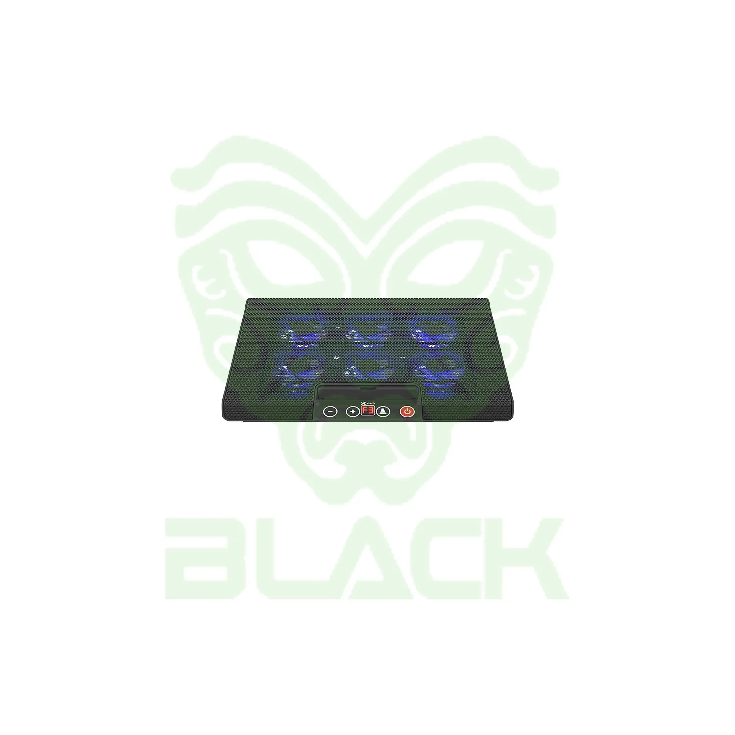 BASE XTECH, 17", 6 COOLERS, 6 POSICIONES , LED