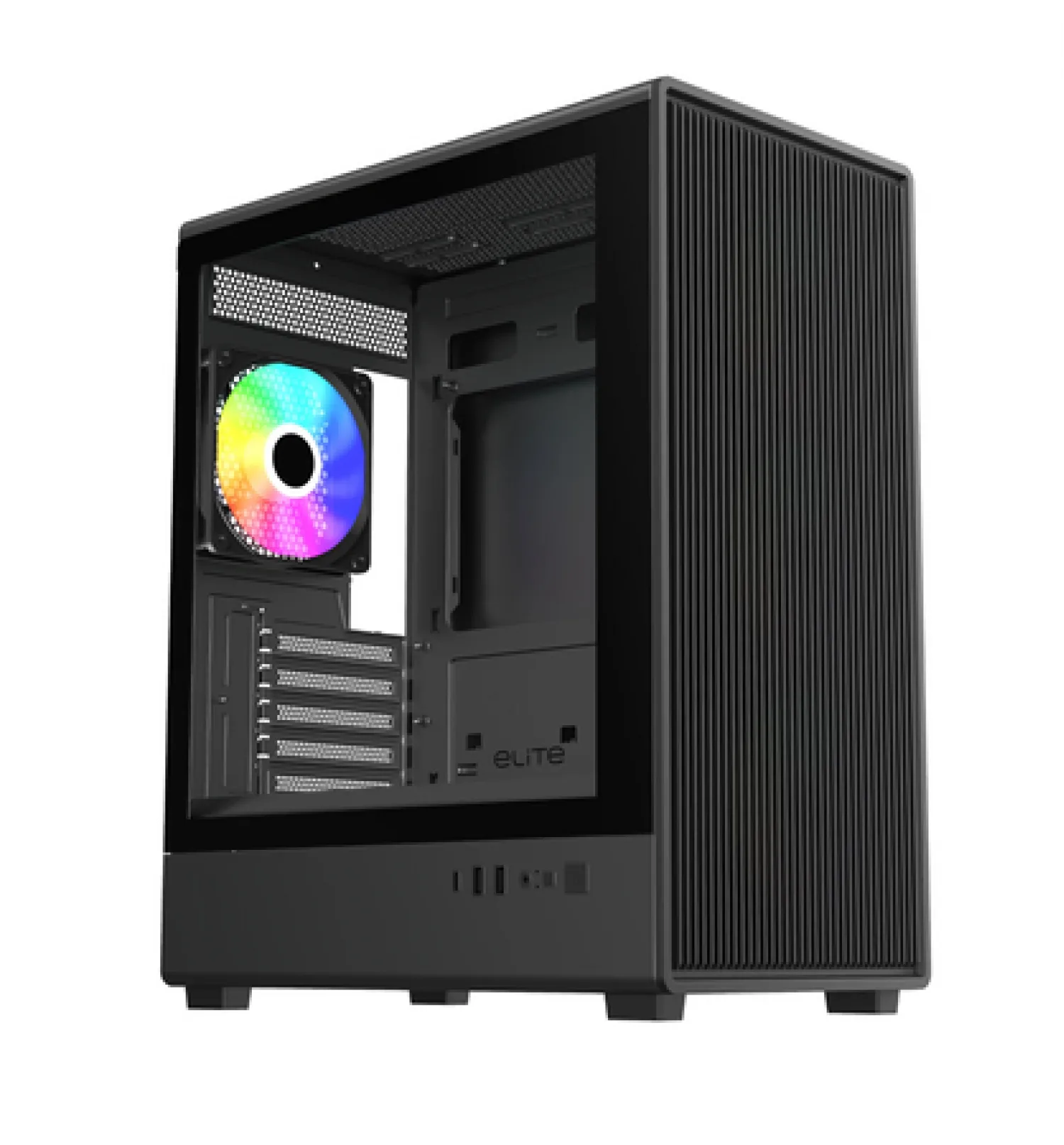GABINETE COOLER MASTER ELITE 350 MINI TOWER 4 FANS ARGB VIDRIO TEMPLADO BLACK S/FUENTE