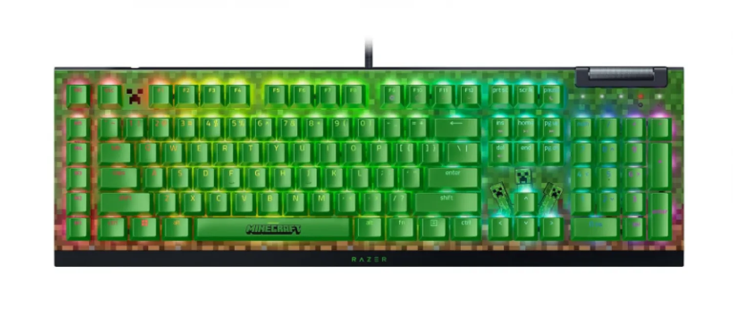 Teclado Razer Blackwidow V4 X Mechanical RGB (green Switch) Minecraft Edition
