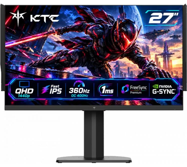 MONITOR 27" KTC H27X8 QHD 1440P FAST IPS 360HZ OC 400HZ 1MS FREESYNC PREMIUM G-SYNC