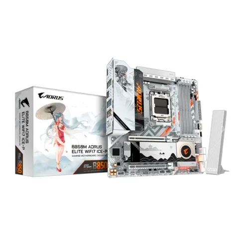 MOTHER GIGABYTE (AM5) B850M AORUS ELITE WIFI 7 ICE-P EDICIÓN LIMITADA