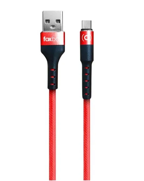 Cable Foxbox Round Pro Lightning A Type-c Rojo 125m