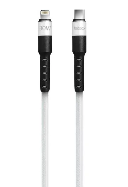 CABLE FOXBOX ROUND PRO TYPE-C A TYPE-C BLANCO 125M