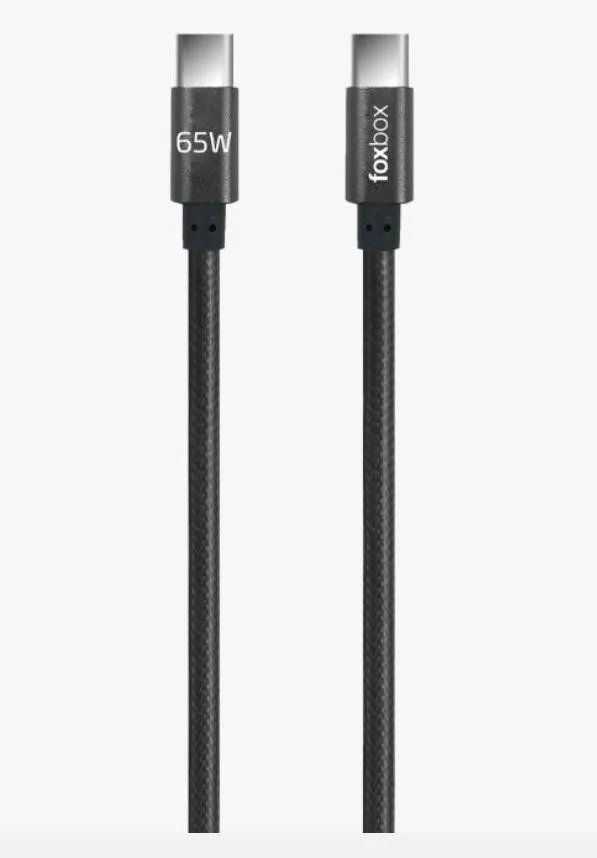 CABLE FOXBOX USB PRISM PRO TYPE-C A LIGHTNING NEGRO 2M