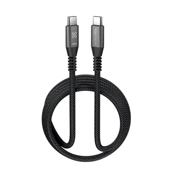 CABLE KLIPXTREME KX POWER GO 550 KX USB-C CABLE 100W 480MBPS 6FT3M BRAIDED