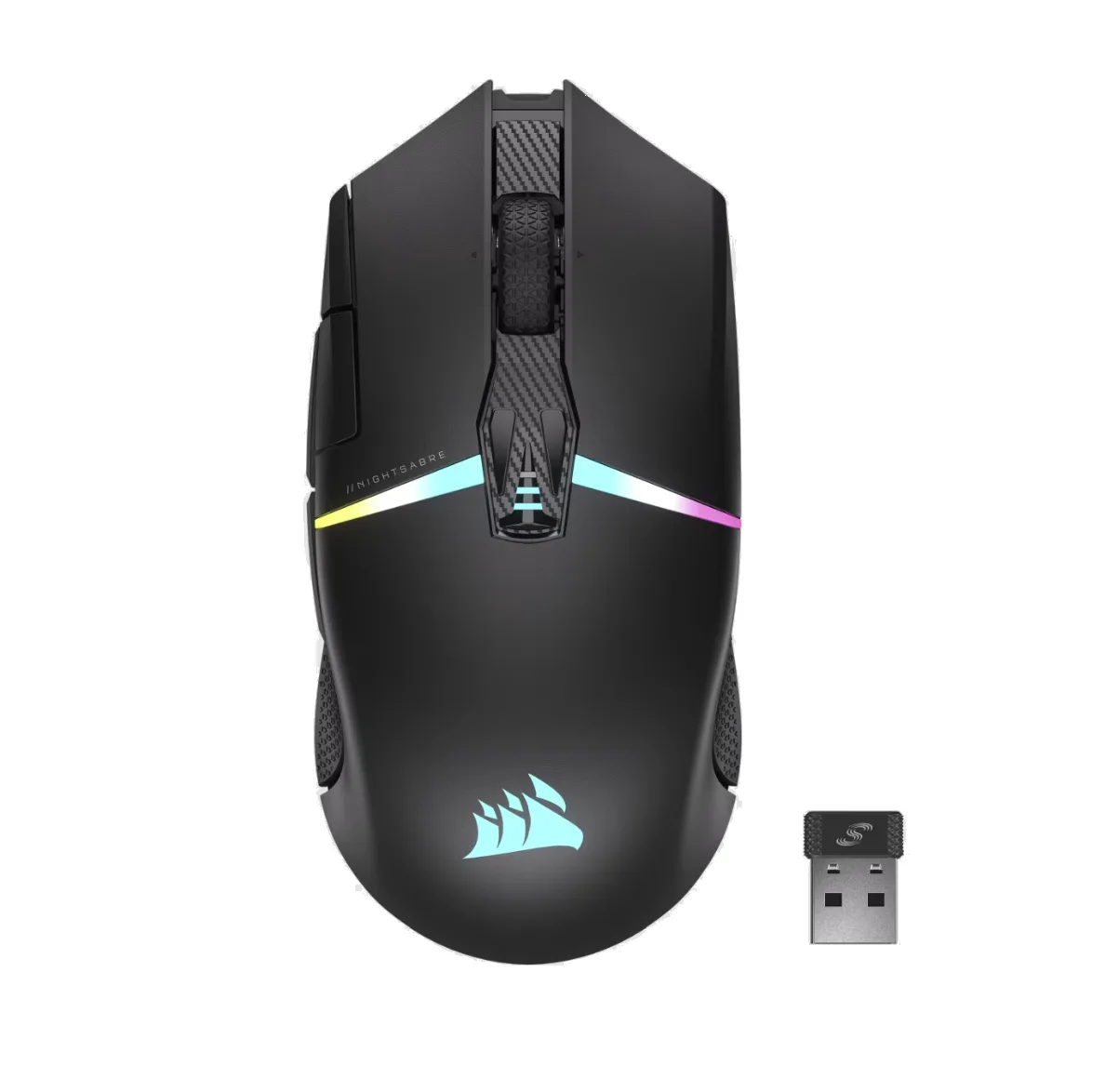 MOUSE CORSAIR NIGHTSABRE SLIPSTREAM WIRELESS 2.4GHZ BLUETOOTH 1MS RGB 26K 100HS