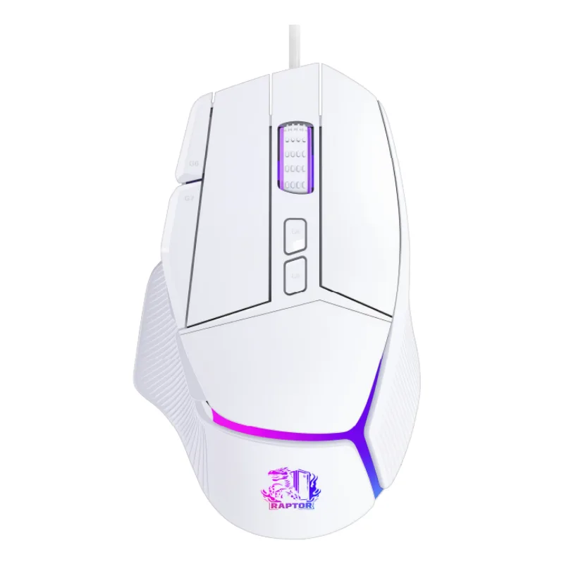 MOUSE RAPTOR STORM GRIP 9 BOTONES 8000DPI RETROILUMINADO WHITE