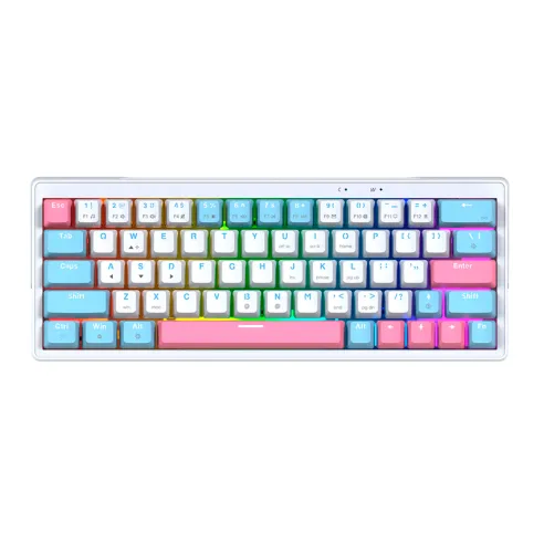 Teclado Mecánico Fantech Atom X63 Mk611 Ame - White (taro Switch) 60% Hot-swap RGB Usb-c