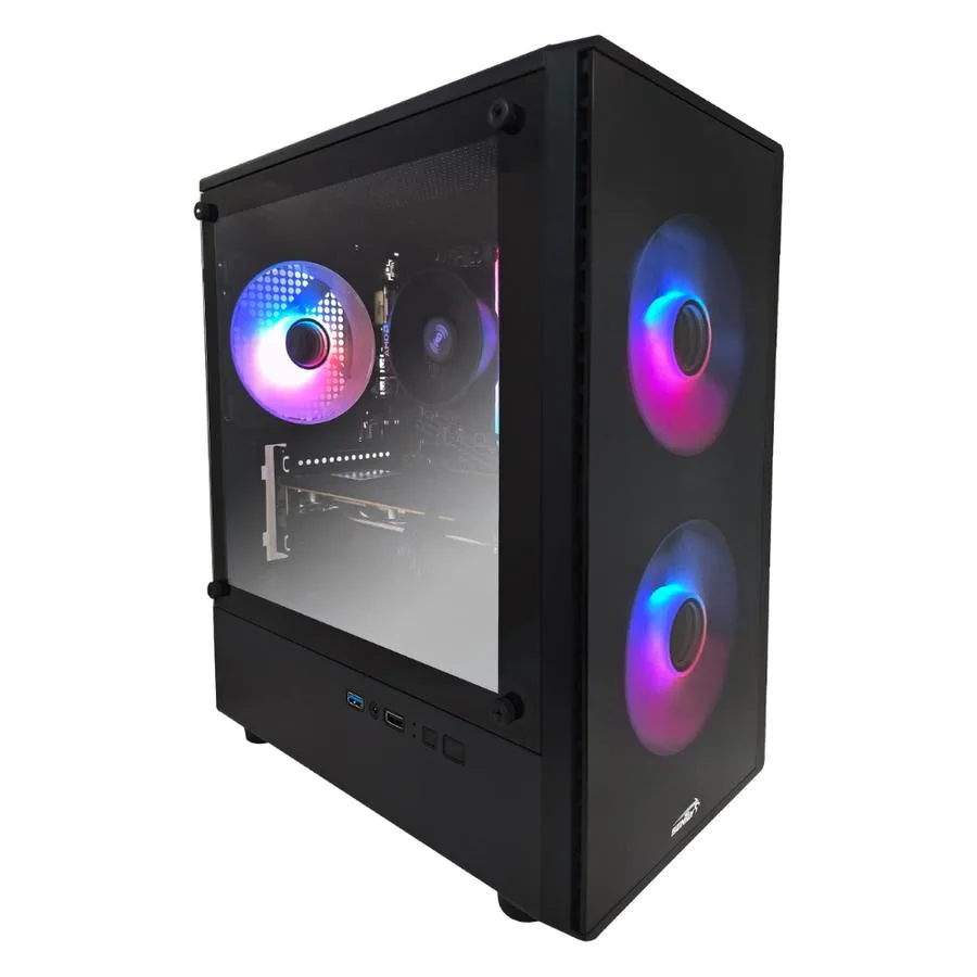 GABINETE SENTEY T5 3 FAN ARGB VIDRIO TEMPLADO NEGRO