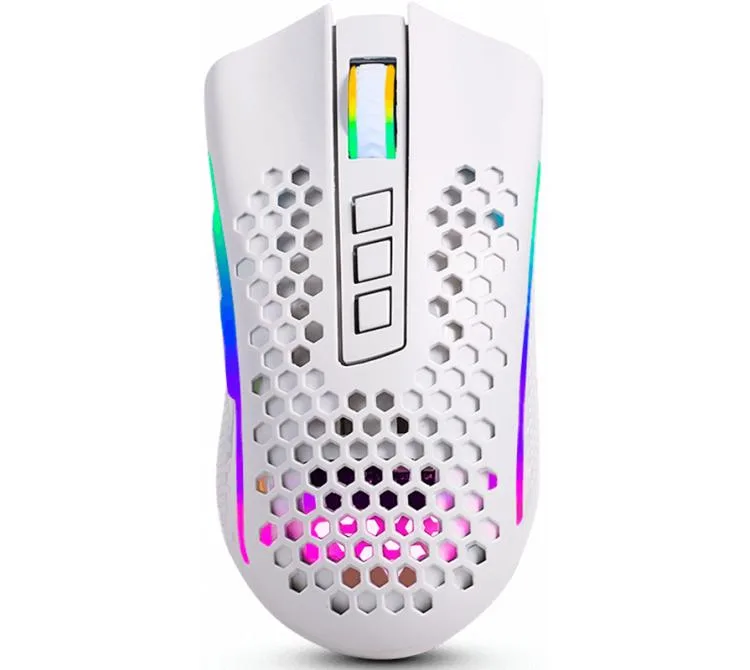 MOUSE REDRAGON STORM PRO M808-KS WIRELESS 2.4GHZ 16K WHITE RGB 96G