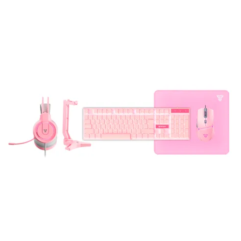 TECLADO FANTECH COMBO 5 EN 1 FANTECH POWER P51 PINK (+ MOUSE + MOUSEPAD + AURICULAR + SOPORTE)