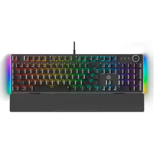 Teclado Mecánico Fantech Maxpower II Mk894 Black (yellow Zest Switch) 100% Hot-swap RGB C/Palm Rest