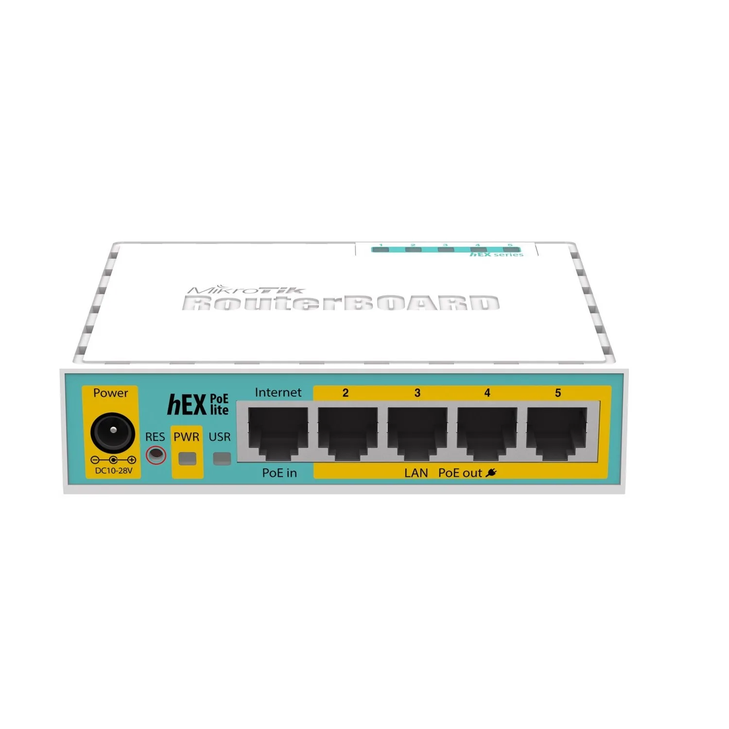 Fuente Hex Poe Lite With 650MHz Cpu, 64MB Ram, 5xlan (four With Poe Out), Usb, Routeros L4, Plastic Case And Psu