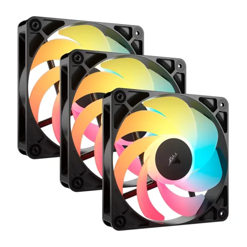 FAN COOLER CORSAIR RS120-R ARGB 120MM BLACK PACK X3