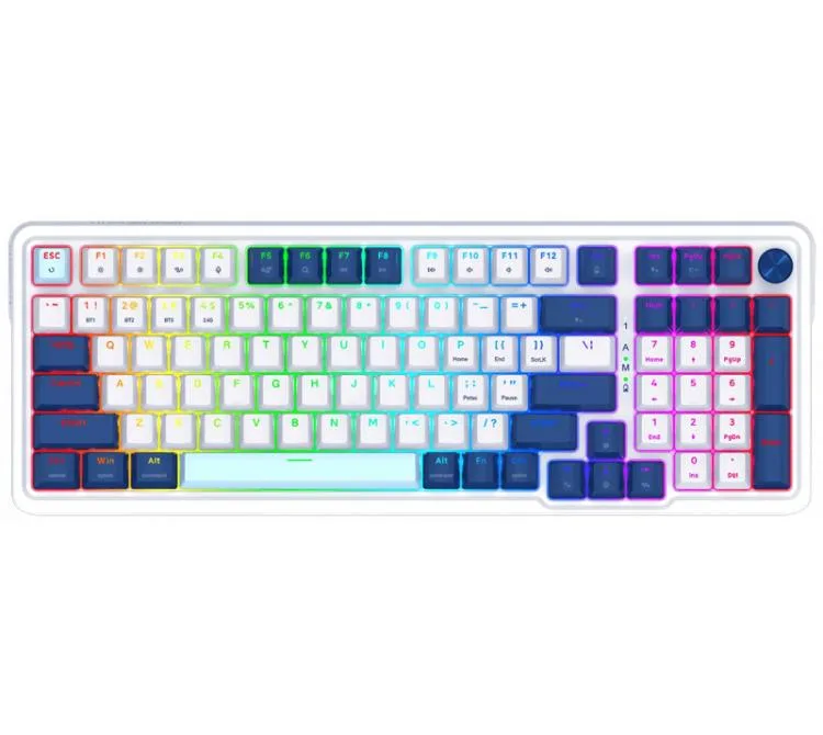 TECLADO MECANICO REDRAGON K686 EISA PRO WIRELESS 2.4GHZ BLUETOOTH 5.0 SWITCH RED LINEAR WHITE/BLUE ESP RGB PC/MAC