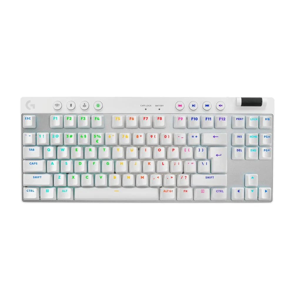 TECLADO MECANICO LOGITECH PRO X TKL WIRELESS LIGHTSPEED 1MS WHITE RGB SWITCH GX 50HS