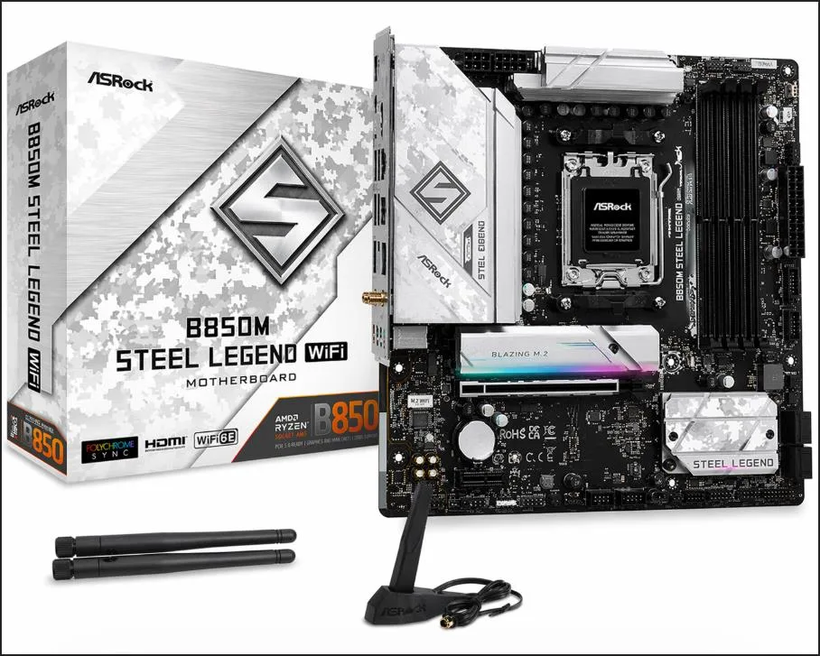MOTHER ASROCK (AM5) B850M STEEL LEGEND DDR5 (MB-B850M SLWIFI