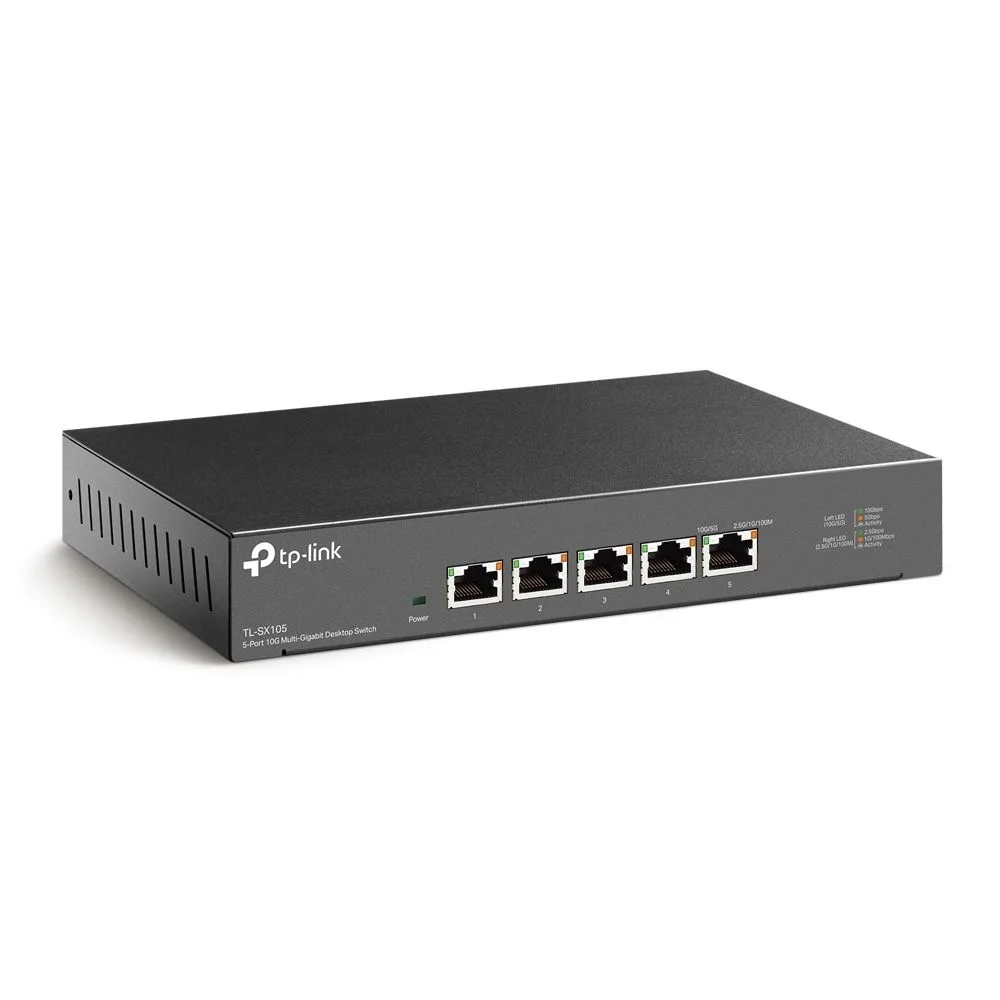 TP-LINK TL-SX105 DISPOSITIVO DE RED NO ADMINISTRADO 10G ETHERNET (100/1000/10000) NEGRO. 5-PORT 10G MULTI-GIGABIT DESKTOP SWITCH