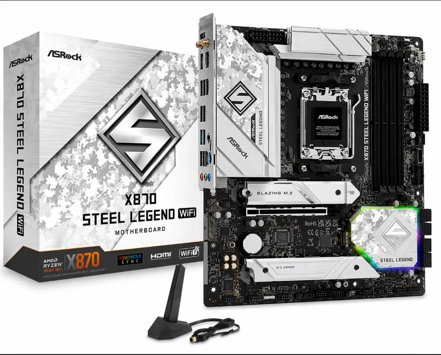 MOTHER ASROCK (AM5) X870 STEEL LEGEND WIFI DDR5 (MB-X870 SLWIFI