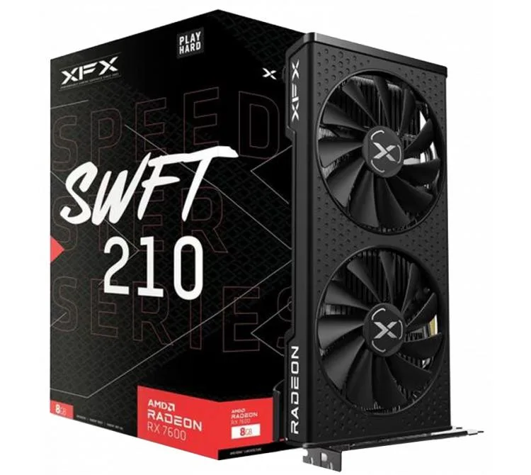 Placa De Video Rx 7600 8GB Xfx Gddr6 Speedster Swift 210