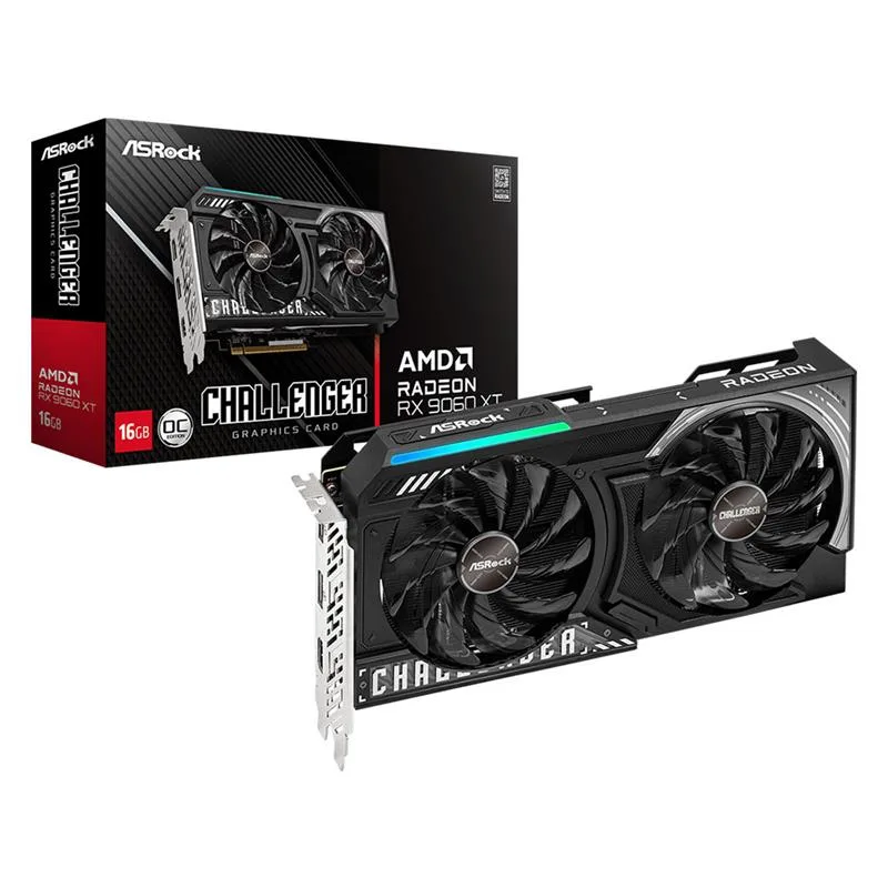 PLACA DE VIDEO RX 9060 XT 16GB ASROCK AMD ™ CHALLENGER OC