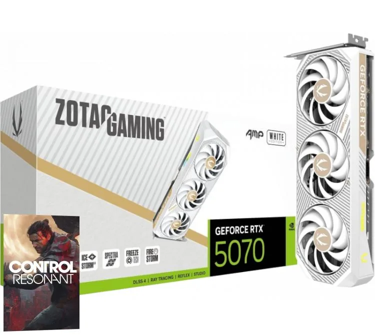 PLACA DE VIDEO RTX 5070 12GB ZOTAC GDDR7 AMP WHITE EDITION