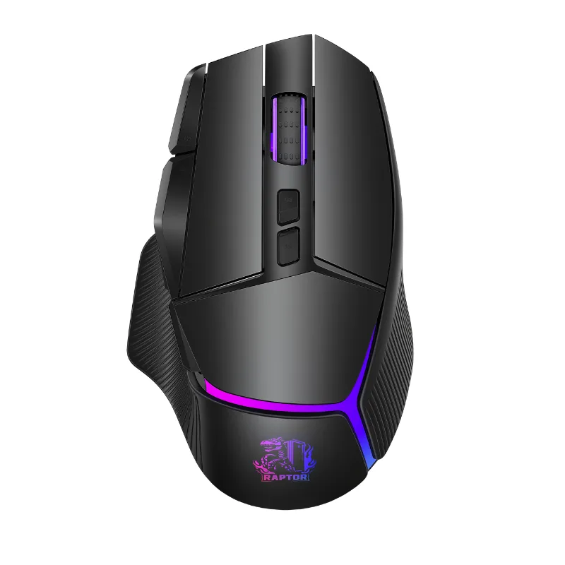 MOUSE RAPTOR STORM GRIP WIRELESS 9 BOTONES 24000DPI RETROILUMINADO C/SOFT BLACK