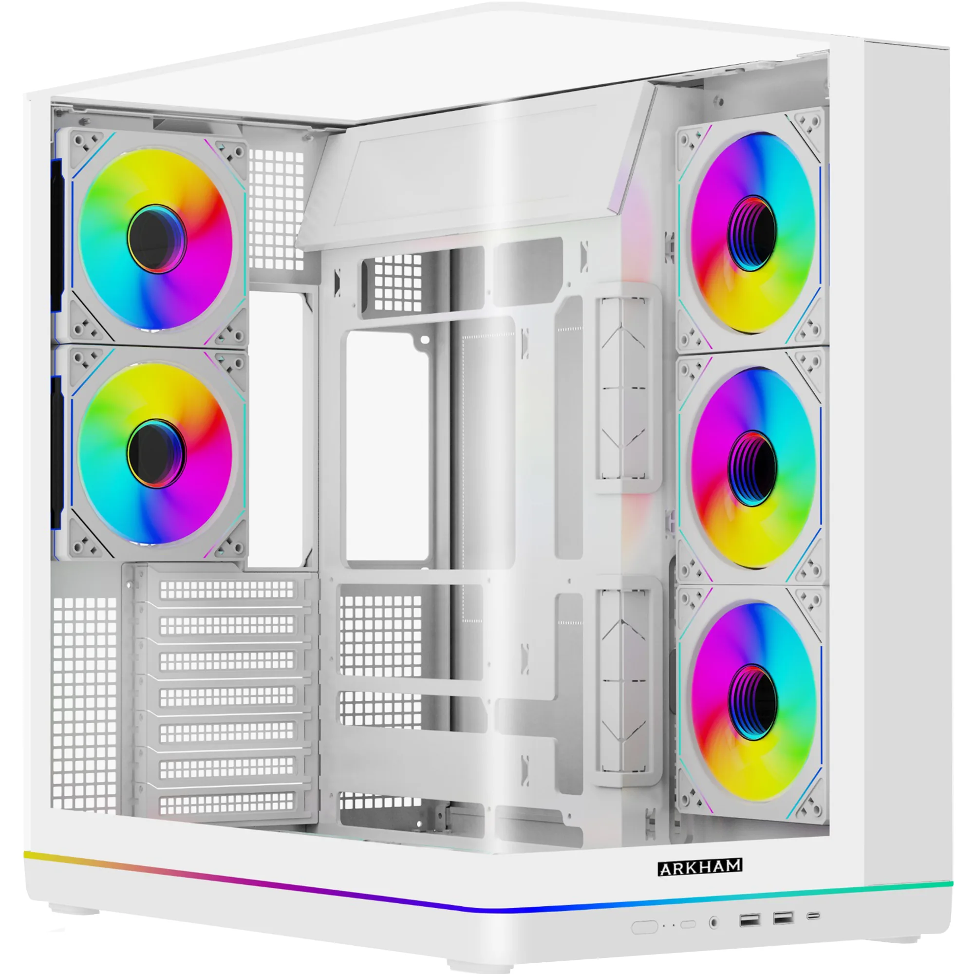 GABINETE ARKHAM BOREAL BLANCO 5*FAN ARGB ATX