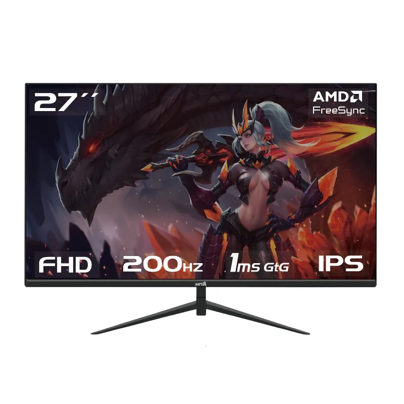 MONITOR 27" RAPTOR HAWK EYE FRAMELESS IPS FHD 200HZ 1MS HDMI-DP NEGRO (3385) (II)