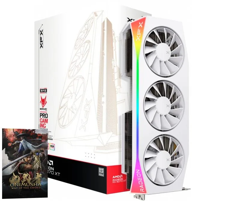 PLACA DE VIDEO RX 9070 XT 16GB XFX GDDR6 MERCURY OC WHITE GAMING EDITION RGB