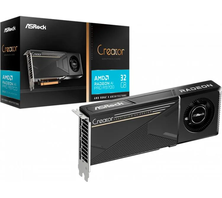 PLACA DE VIDEO ASROCK RADEON AI PRO R9700 32GB GDDR6 CREATOR