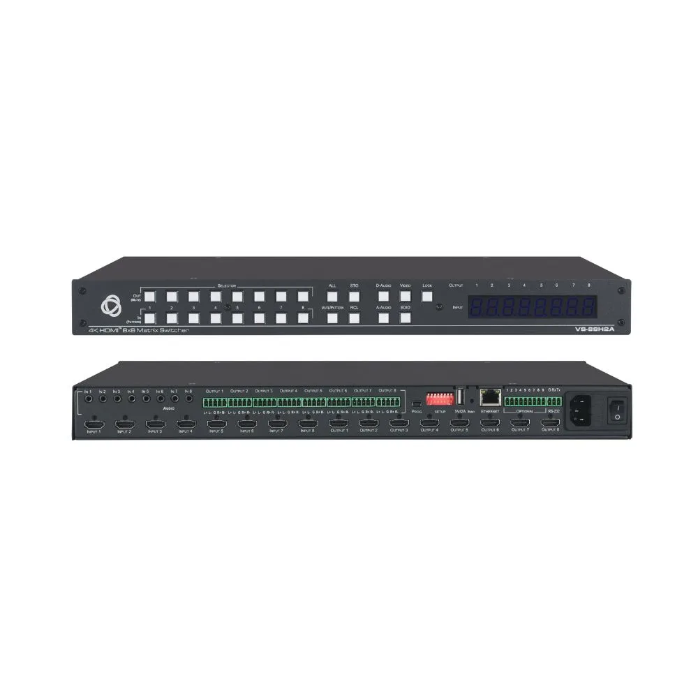 MATRIZ DE CONMUTACIÓN 8X8 4K HDR HDCP 2.2 CON ENRUTAMIENTO DE AUDIO ANALÓGICO Y DIGITAL