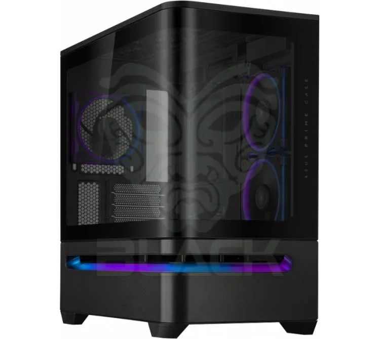 GABINETE ASUS PRIME AP202 TG 3X120MM BLACK ARGB LIGHT BAND VIDRIO TEMPLADO