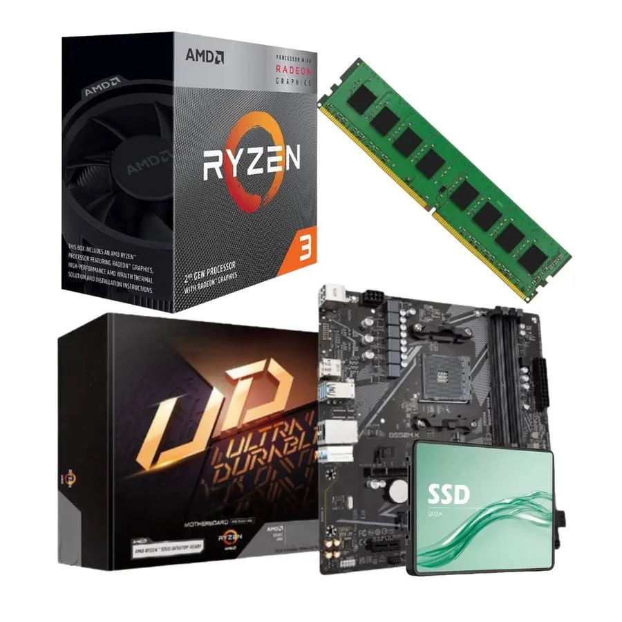 COMBO ECOVISION AMD RYZEN 5 3400G + MOTHER + 8GB + 240GB