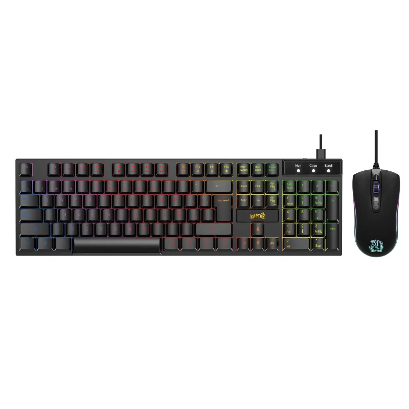 COMBO GAMER RAPTOR TECLADO MEMBRANA + MOUSE 4 BOTONES