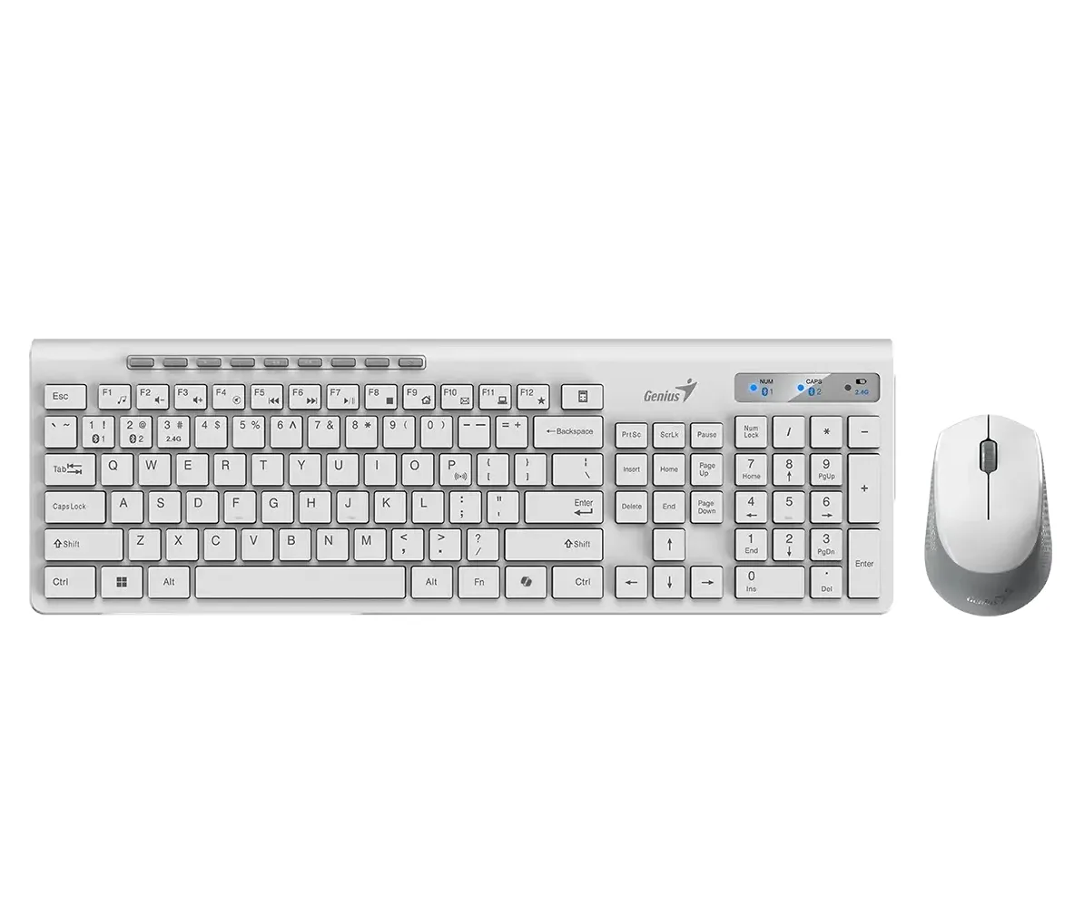 TECLADO + MOUSE GENIUS SLIMSTAR 8230,AI,WHITE,SP,BT+2.4GHZ