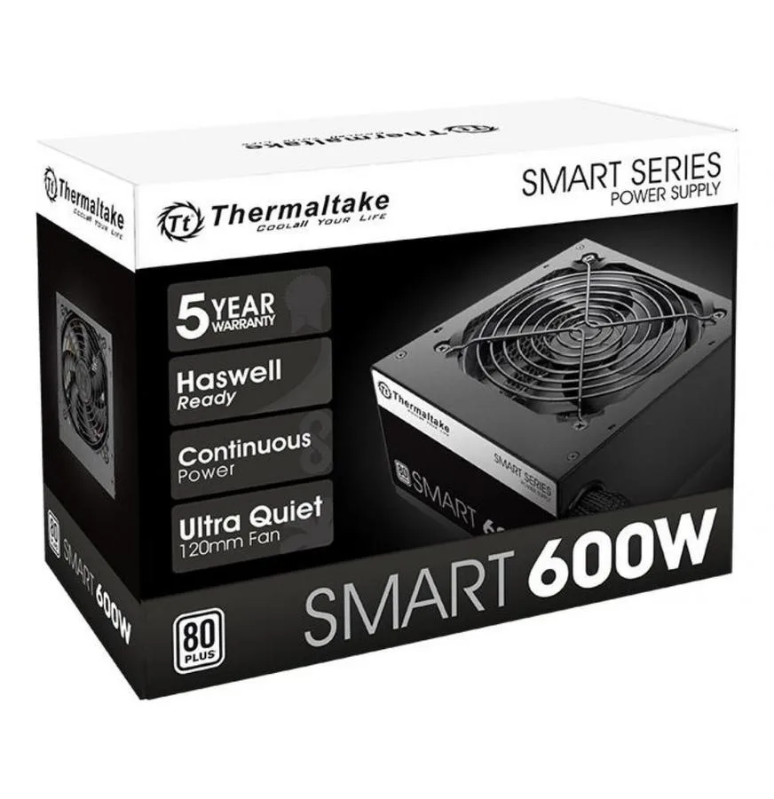 FUENTE THERMALTAKE SMART 600W 80 PLUS WHITE