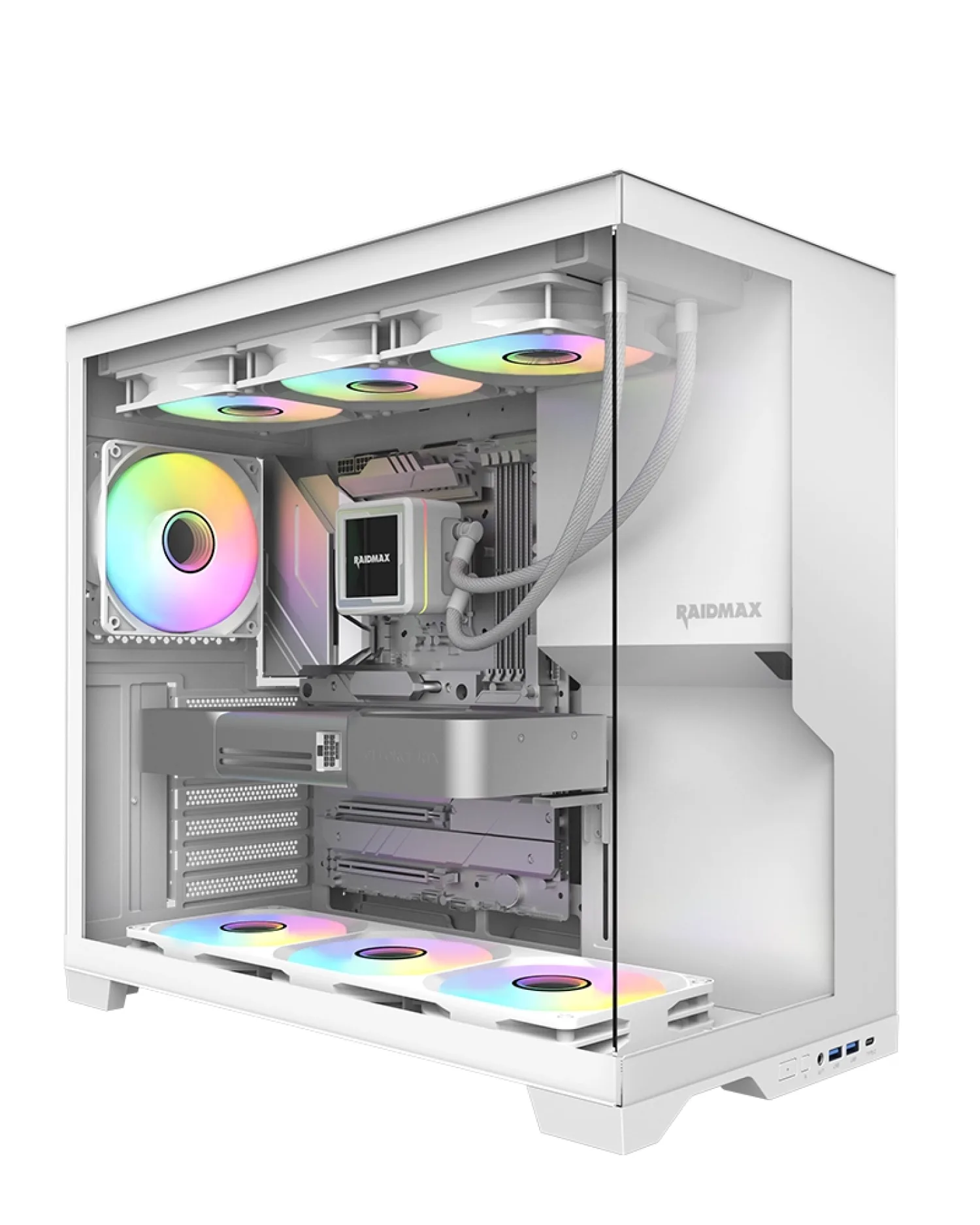GABINETE GAMER RAIDMAX INFINITA I700 WHITE ARGB TG