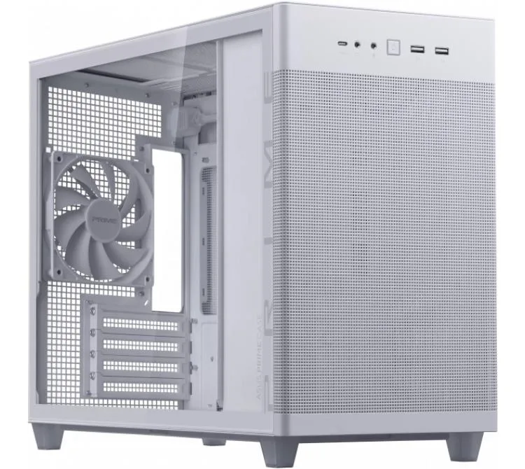 GABINETE ASUS PRIME AP201 TG WHITE VIDRIO TEMPLADO