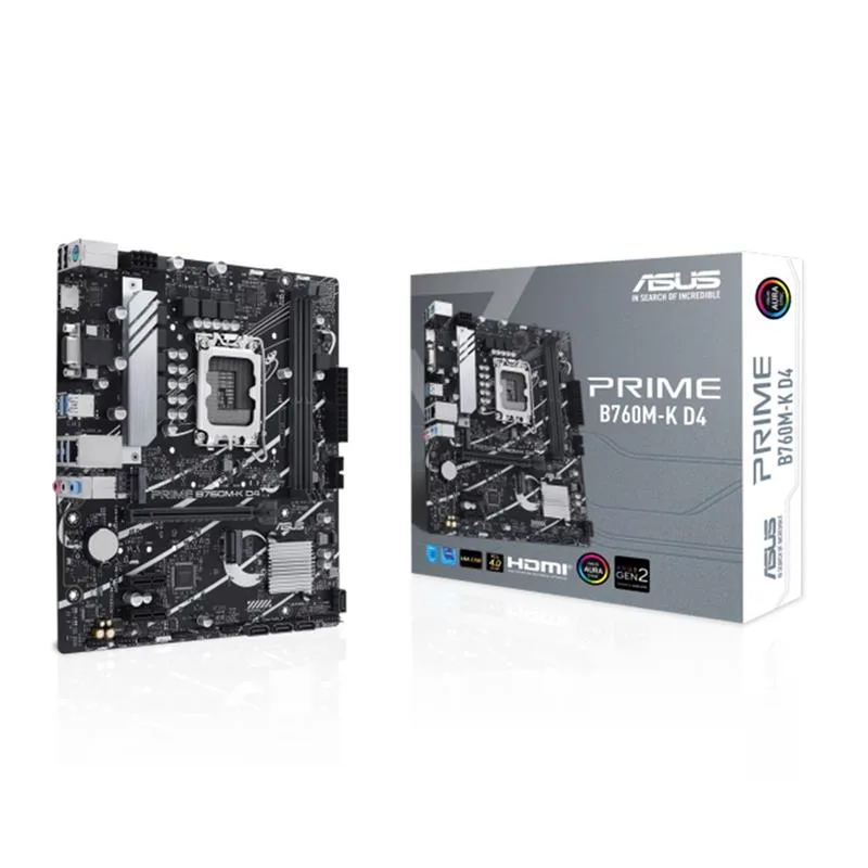 MOTHERBOARD ASUS PRIME B760M-K D4 INTEL® SOCKET 1700 12/13VA. GEN.