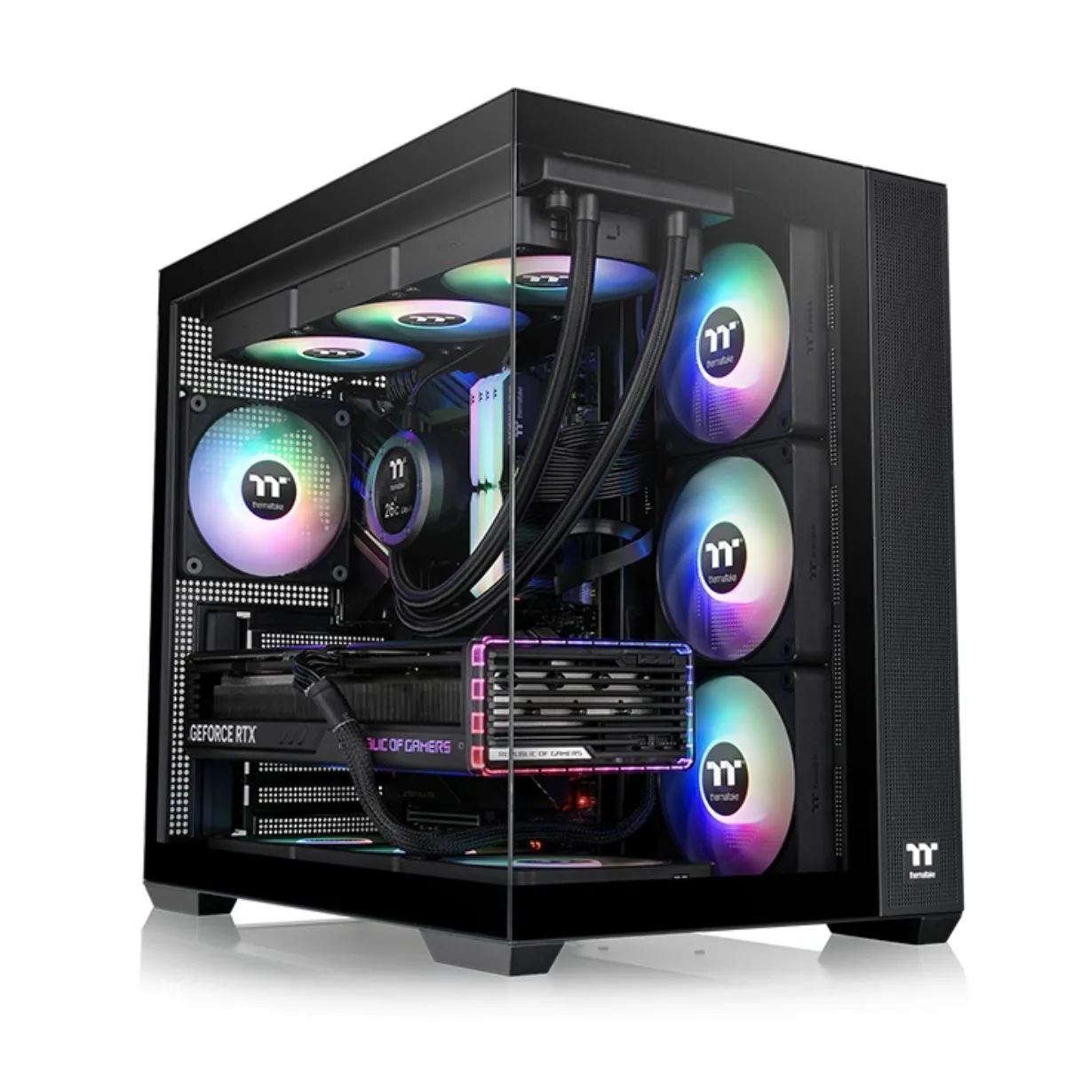 Gabinete Tt View 380 Mid-tower Tg X2 Fan ARGB X4 Black