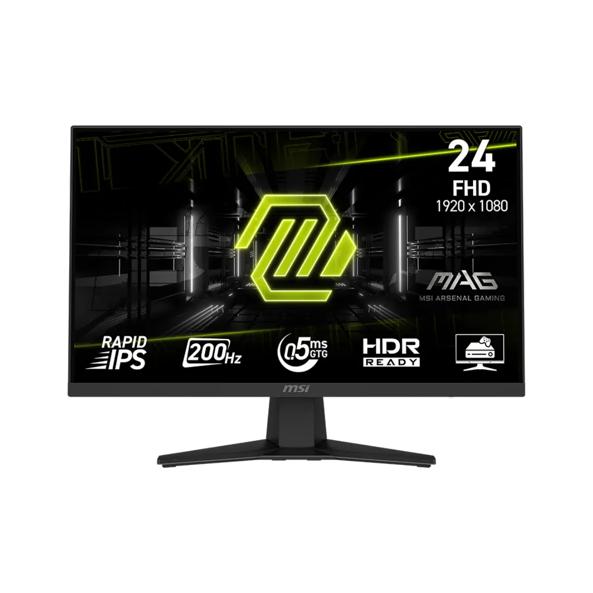 MONITOR GAMER MSI 24" MAG 244F FHD RAPID IPS 200HZ 0.5MS FLAT 1XHDMI + 1XDP (II)