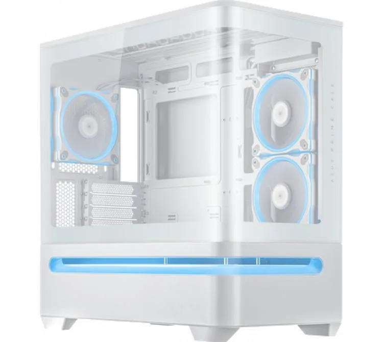 GABINETE ASUS PRIME AP202 3X120MM TG WHITE ARGB LIGHT BAND VIDRIO TEMPLADO