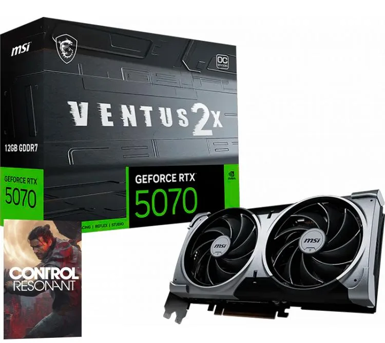 PLACA DE VIDEO MSI GEFORCE RTX 5070 12GB GDDR7 VENTUS 2X OC
