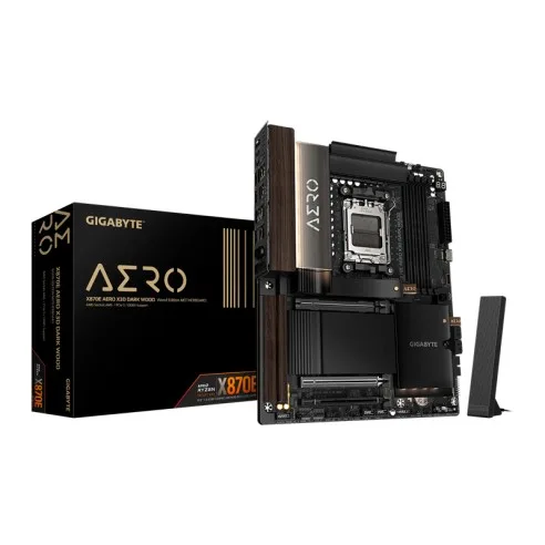 Mother Gigabyte (am5) X870E Aero X3d Black Dark Wood WIFI 7 DDR5 — foto 2