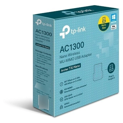 PLACA DE RED USB NANO TP-LINK (ARCHERT3UN) DUAL BAND AC1300