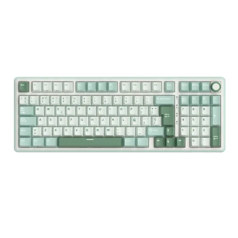 TECLADO ROYAL KLUDGE RKR98 PRO SKY CYAN SWITCH CREAM 96%