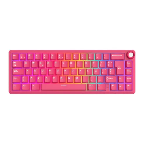 TECLADO ROYAL KLUDGE RKR65 BERRY RED SWITCH CREAM 65%